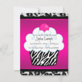 Invitation Fête d'anniversaire Cupcake pour filles (Dos)