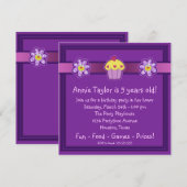 Invitation Fête d'anniversaire Cupcake Violet pour Filles (Devant / Derrière)