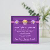 Invitation Fête d'anniversaire Cupcake Violet pour Filles (Debout devant)