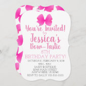 Invitation Fête d'Anniversaire Cute Big Pink Bow Bow Tastic (Devant / Derrière)