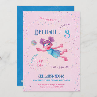 Invitation Fête d'anniversaire d'Abby Cadabby de Rue Sesame