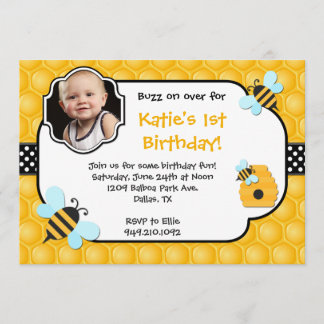 Invitation Fête d'anniversaire d'abeille