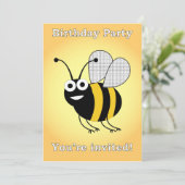 Invitation fête d'anniversaire d'abeilles (Debout devant)