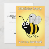 Invitation fête d'anniversaire d'abeilles (Devant / Derrière)