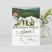 Invitation fête d'anniversaire d'adoption sauvage spéciale (Debout devant)