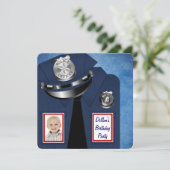 Invitation Fête d'anniversaire d'agent de police (Debout devant)