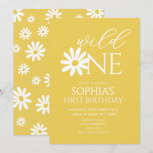 Invitation Fête d'anniversaire Daisy Bohème Wild One 1er anni