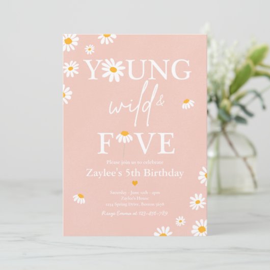 Invitation Fête D'Anniversaire Daisy Bohmian Young Wild Et Ci (Debout devant)