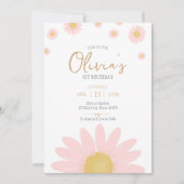 Invitation Fête d'anniversaire Daisy boho floral n'importe qu (Devant)