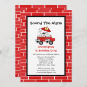 Invitation Fête d'anniversaire dalmatienne de camion de (Devant / Derrière)