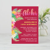 Invitation Fête d'anniversaire d'Aloha Hawaiian Luau (Debout devant)