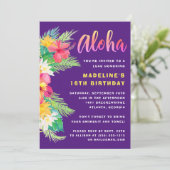 Invitation Fête d'anniversaire d'Aloha Hawaiian Luau (Debout devant)