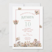 Invitation Fête d'anniversaire d'animal Boho mignon (Devant)