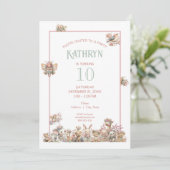 Invitation Fête d'anniversaire d'animal Boho mignon (Debout devant)
