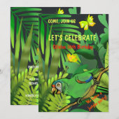 Invitation Fête d'anniversaire dans la jungle (Devant / Derrière)
