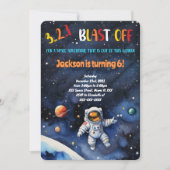 Invitation Fête d'anniversaire dans l'espace (Devant)