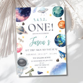 Invitation Fête d'anniversaire dans l'espace Astronaute 1er a