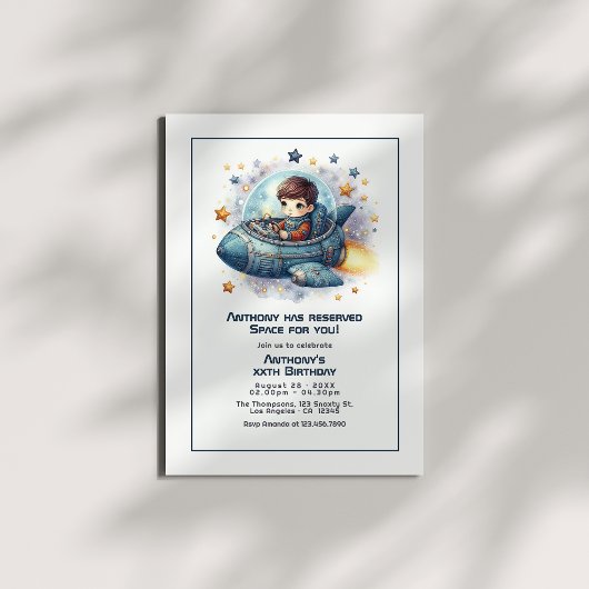 Invitation Fête d'anniversaire dans l'espace : une célébratio