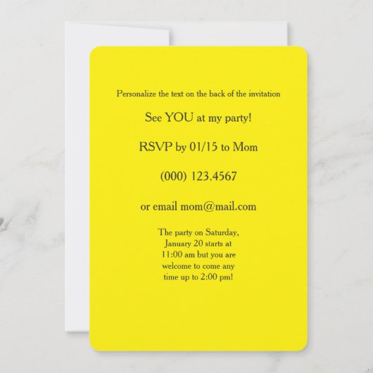 Invitation Fête d'anniversaire dans l'invitation de parc (Dos)