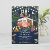 Invitation Fête d'anniversaire dans une remorque de camping v (Debout devant)