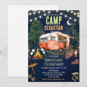 Invitation Fête d'anniversaire dans une remorque de camping v (Devant / Derrière)