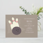 Invitation Fête d'anniversaire dans une salle de bowling mode (Debout devant)