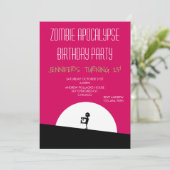 Invitation Fête d'anniversaire d'apocalypse zombie (Debout devant)