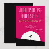 Invitation Fête d'anniversaire d'apocalypse zombie (Devant / Derrière)