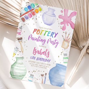 Invitation Fête d'anniversaire d'art de poterie