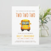 Invitation Fête d'anniversaire d'autobus scolaire (Debout devant)
