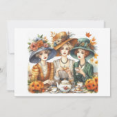 Invitation Fête d'anniversaire d'automne avec thé (Dos)
