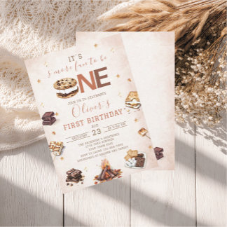 Invitation Fête d'anniversaire d'automne S'more aquarelle à a