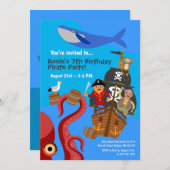 Invitation Fête d'anniversaire d'aventure maritime de bateau (Devant / Derrière)