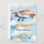 Invitation Fête d'anniversaire d'avion modifiable (Devant)