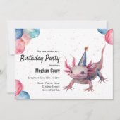 Invitation Fête d'anniversaire d'Axolotl Wild Animal (Devant)