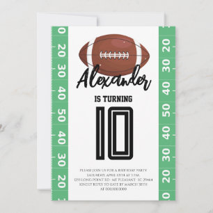 Invitation Fête d'anniversaire de 10 ans de football