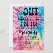 Invitation Fête d'anniversaire de 10 ans Peace Out Single Dig (Devant)