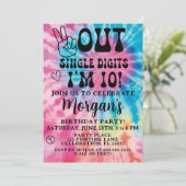 Invitation Fête d'anniversaire de 10 ans Peace Out Single Dig (Debout devant)