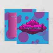 Invitation Fête d'anniversaire de 10 ans pour filles Bulles d (Devant / Derrière)