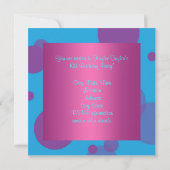 Invitation Fête d'anniversaire de 10 ans pour filles Bulles d (Dos)