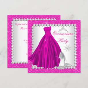 Invitation Fête d'anniversaire de 15 ans de Quinceanera rose