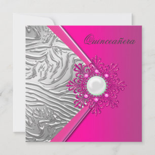 Invitation Fête d'anniversaire de 15 ans Quinceanera rose cha