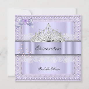 Invitation Fête d'anniversaire de 15 ans Quinceanera Violet L