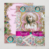 INVITATION FÊTE D'ANNIVERSAIRE DE 16 ANS DE PRINCESSE ,GEMMES (Devant / Derrière)