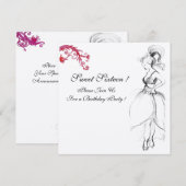 INVITATION FÊTE D'ANNIVERSAIRE DE 16 ANS D'UNE JEUNE FILLE, T (Devant / Derrière)