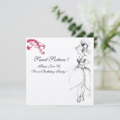 INVITATION FÊTE D'ANNIVERSAIRE DE 16 ANS D'UNE JEUNE FILLE, T (Debout devant)