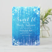 Invitation Fête d'anniversaire de 16 ans glace gelée scintill (Debout devant)