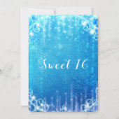 Invitation Fête d'anniversaire de 16 ans glace gelée scintill (Dos)