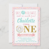 Invitation Fête d'anniversaire de 1 an de Girl Donut (Devant)