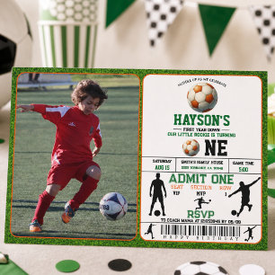 Invitation Fête d'anniversaire de 1 an de soccer